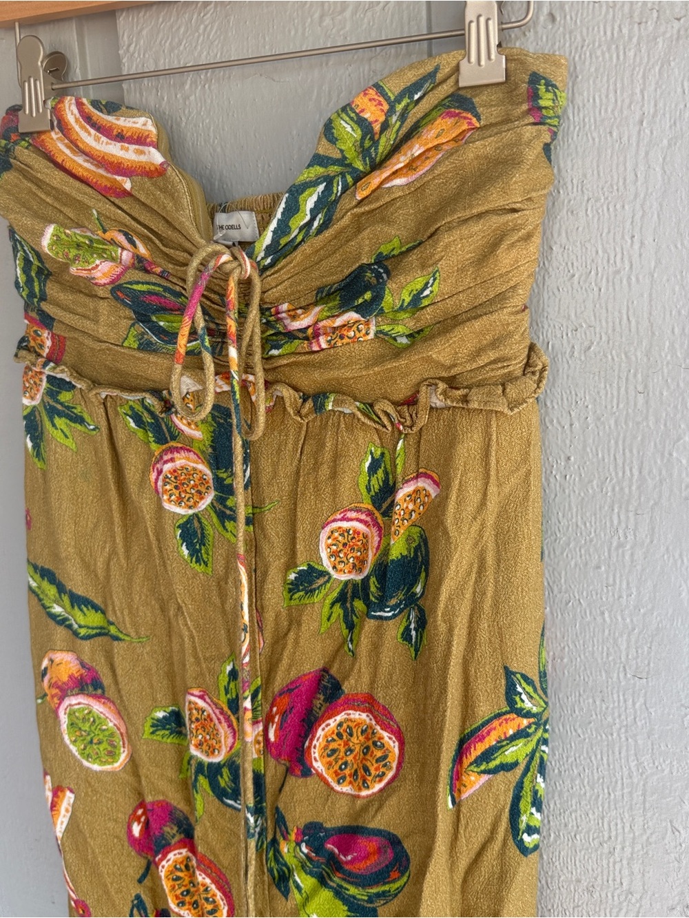The Odells Strapless Isla Tropical halter Jumpsuit size Medium Linen blend - Picture 4 of 16